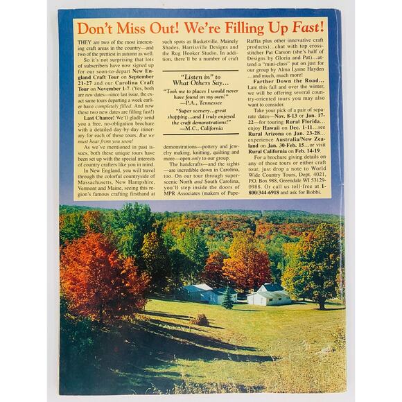 Craft Magazine Country Handcrafts Autumn 1992 Vintage Illustrated Instructions - Picture 2 of 6